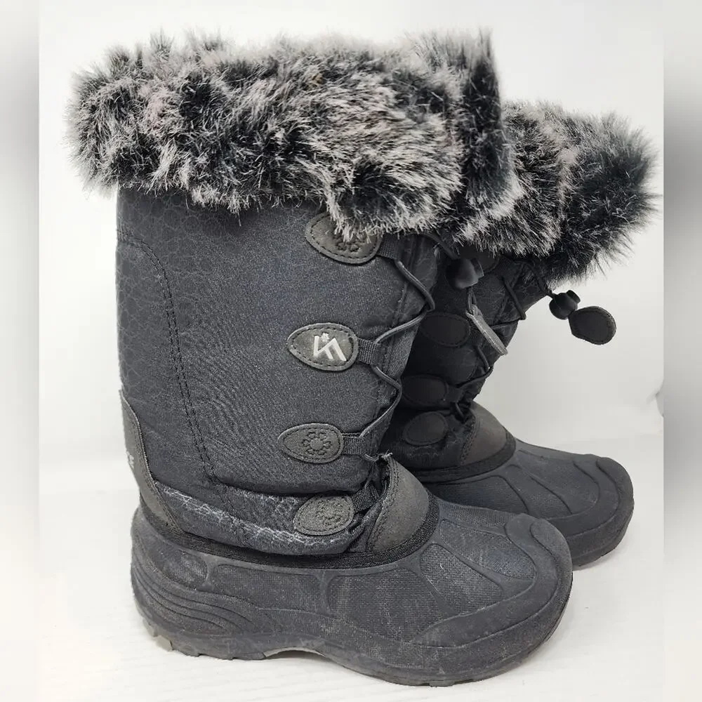 Ice Face Women's‎ Snow Boots Black Faux Fur lining Ideal for Winter Boots Size 7